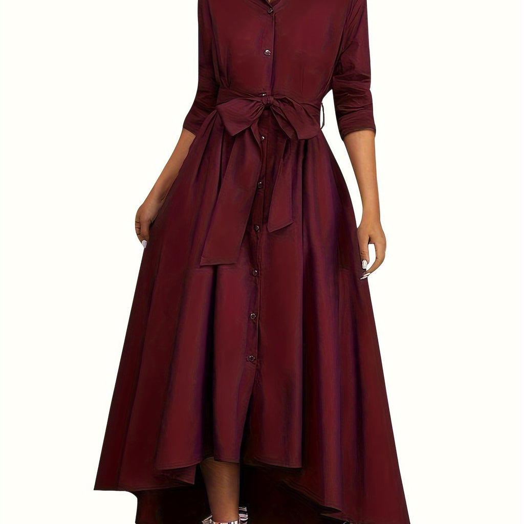 Marianne | Holiday Perfect Button-Front Maxi Dress