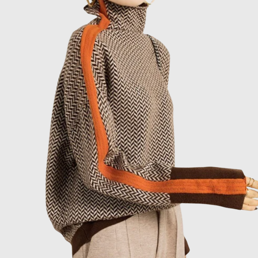 Eleanor | Herringbone Luxe Turtleneck