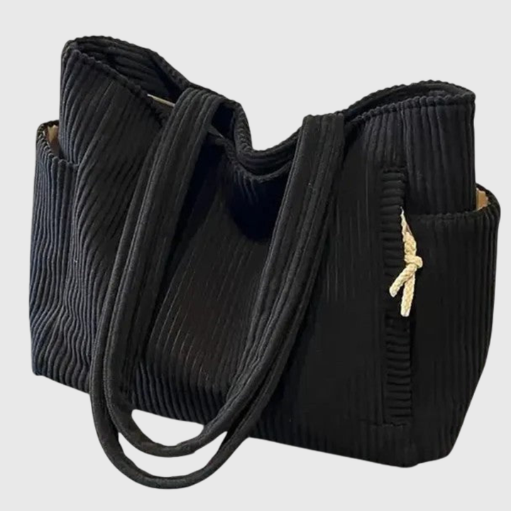 Helen | Luxurious Ribbed Tote Bag with Cord Detail