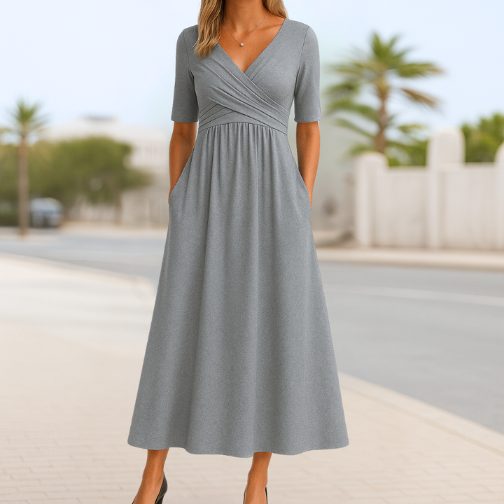 Monique™ | Short Sleeve Crossed Dress Beach