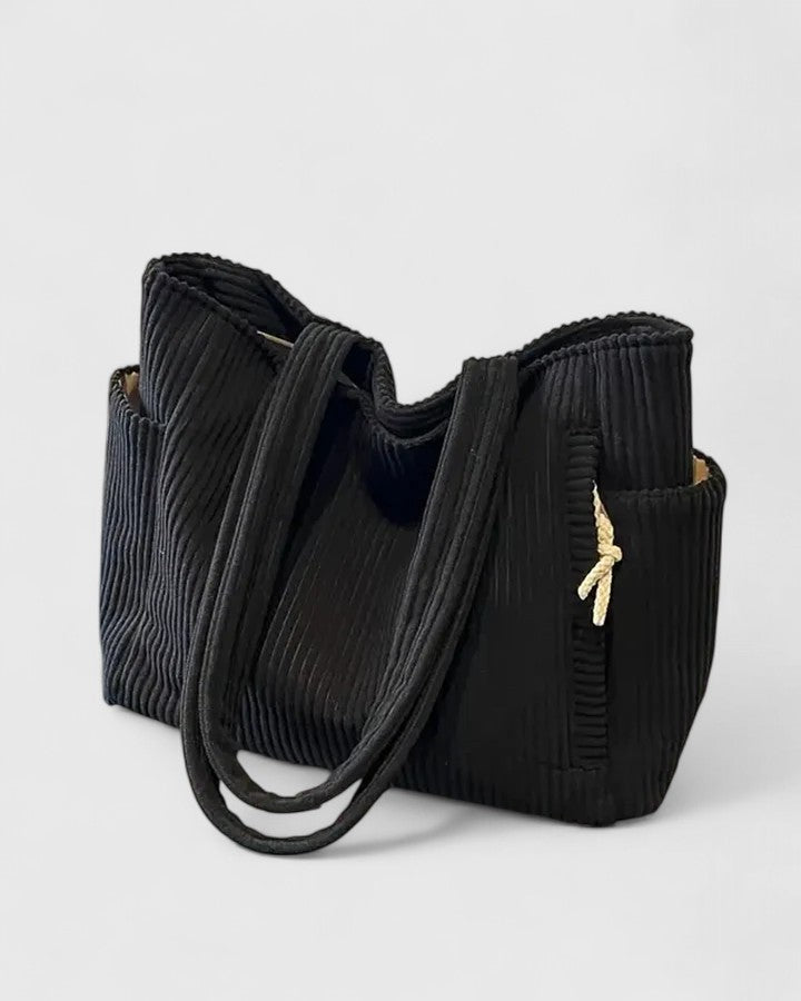 Helen | Luxurious Ribbed Tote Bag with Cord Detail