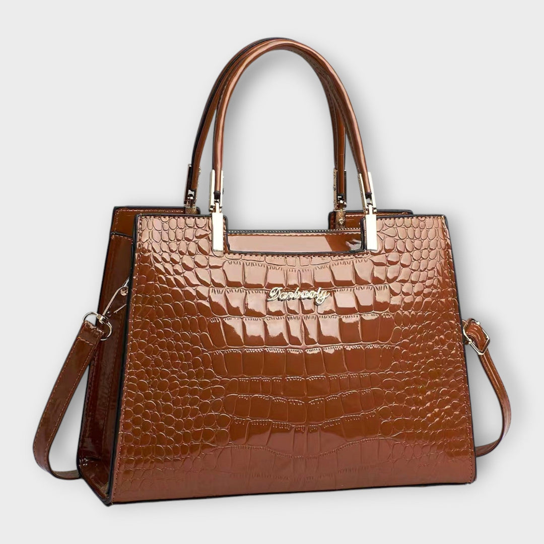 Grace | Glossy Crocodile Pattern Handbag