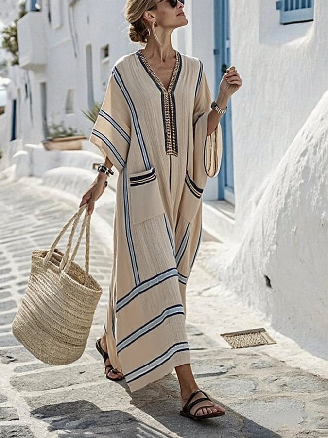 Elena™ Loose Striped Dress