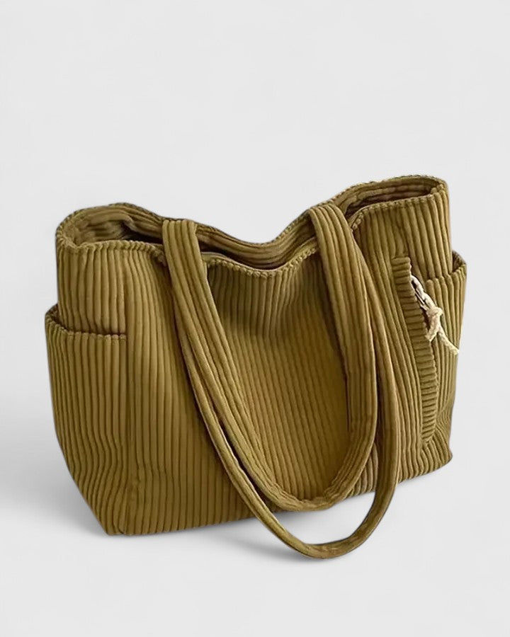 Helen | Luxurious Ribbed Tote Bag with Cord Detail