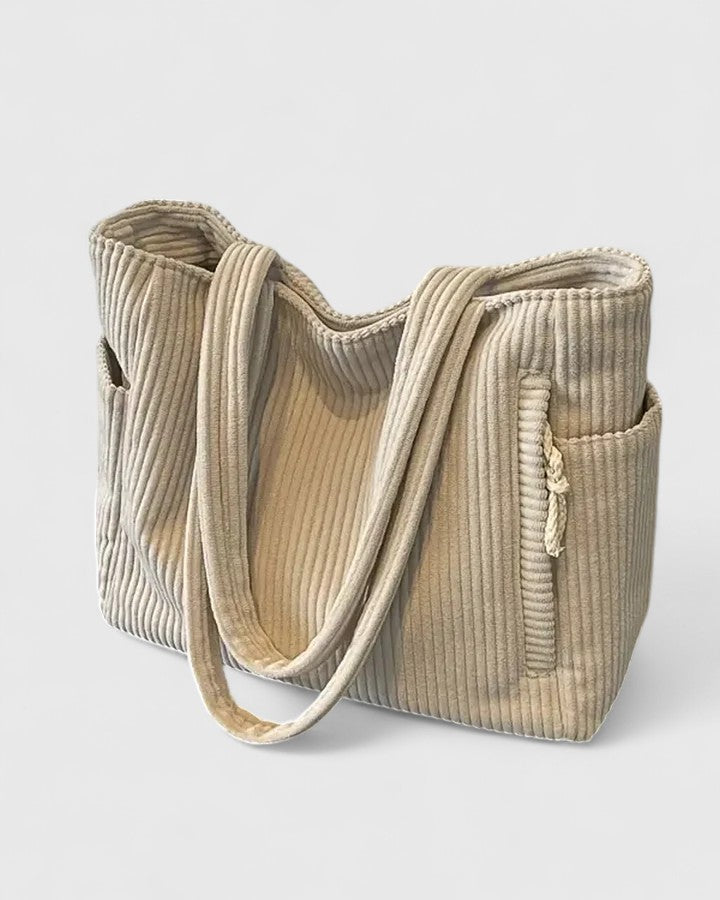 Helen | Luxurious Ribbed Tote Bag with Cord Detail