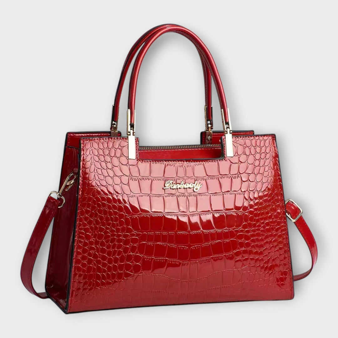 Grace | Glossy Crocodile Pattern Handbag
