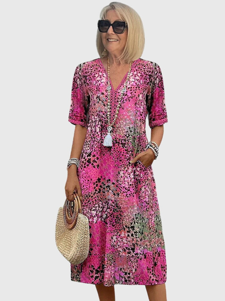 Helen | Elegant Floral Midi Dress
