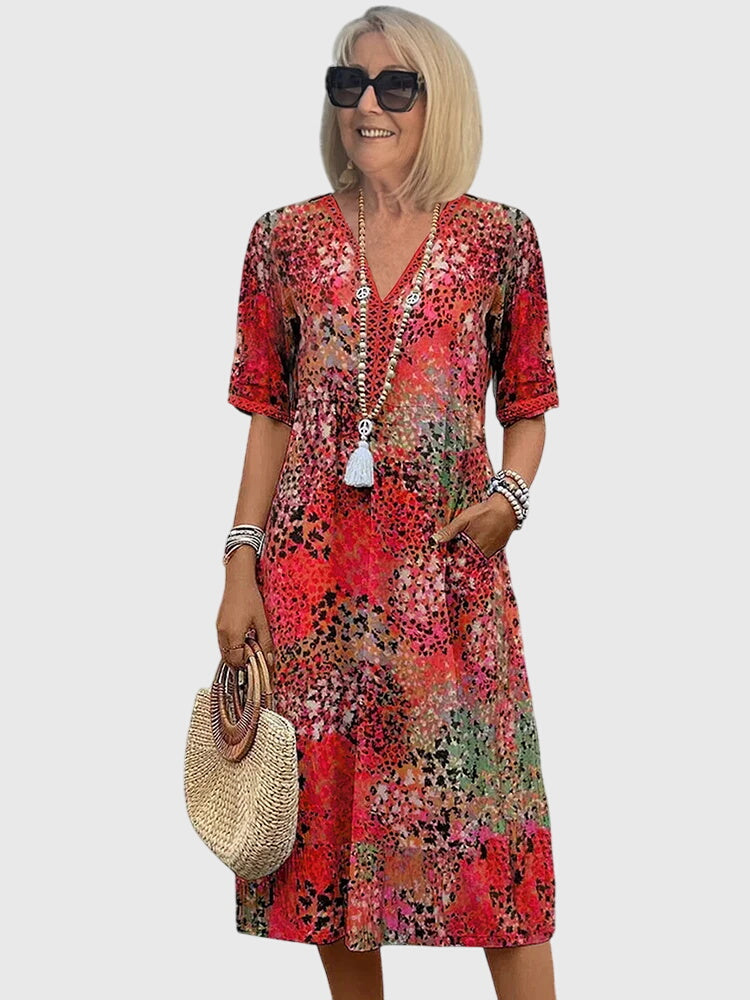 Helen | Elegant Floral Midi Dress