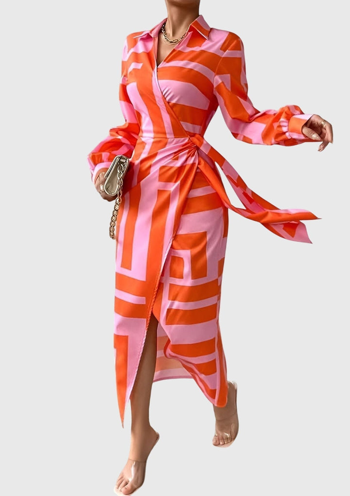 Helen | Elegant Wrap Dress with Print