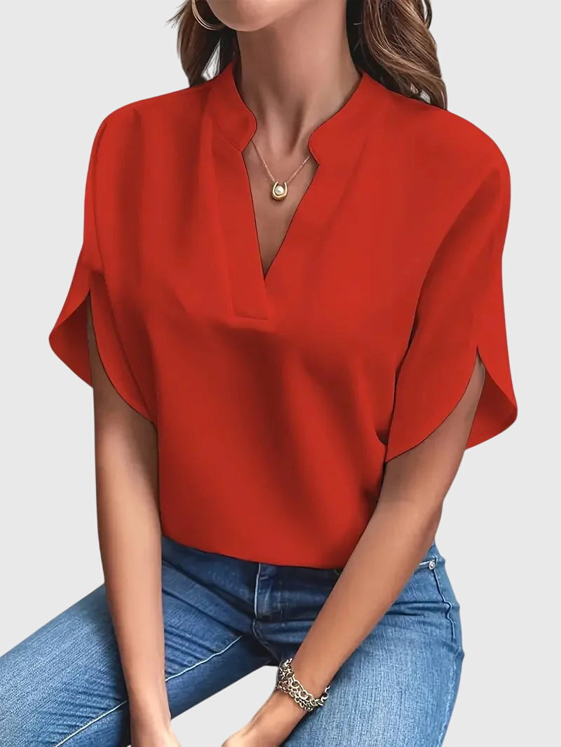 Helen | Soft and Elegant V-Neck Shirt