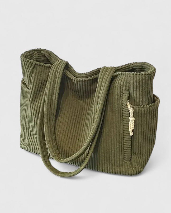 Helen | Luxurious Ribbed Tote Bag with Cord Detail