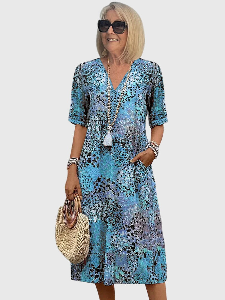 Helen | Elegant Floral Midi Dress