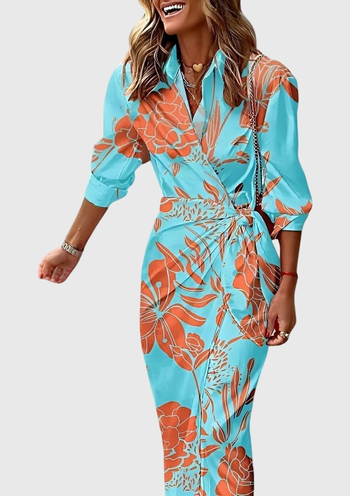 Helen | Elegant Wrap Dress with Print