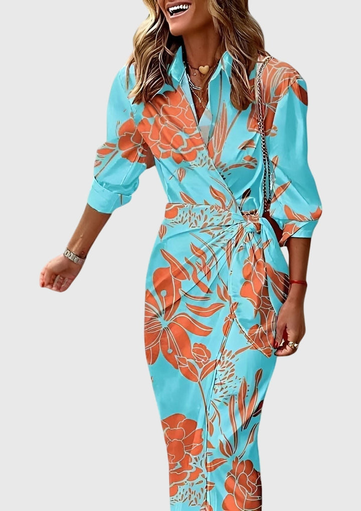 Helen | Elegant Wrap Dress with Print