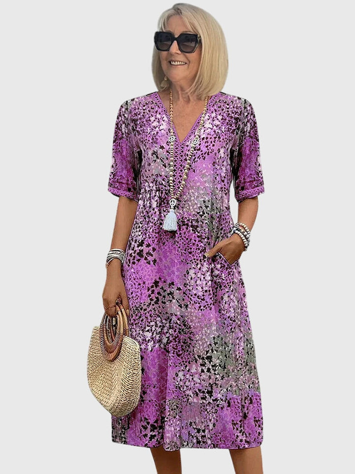 Helen | Elegant Floral Midi Dress