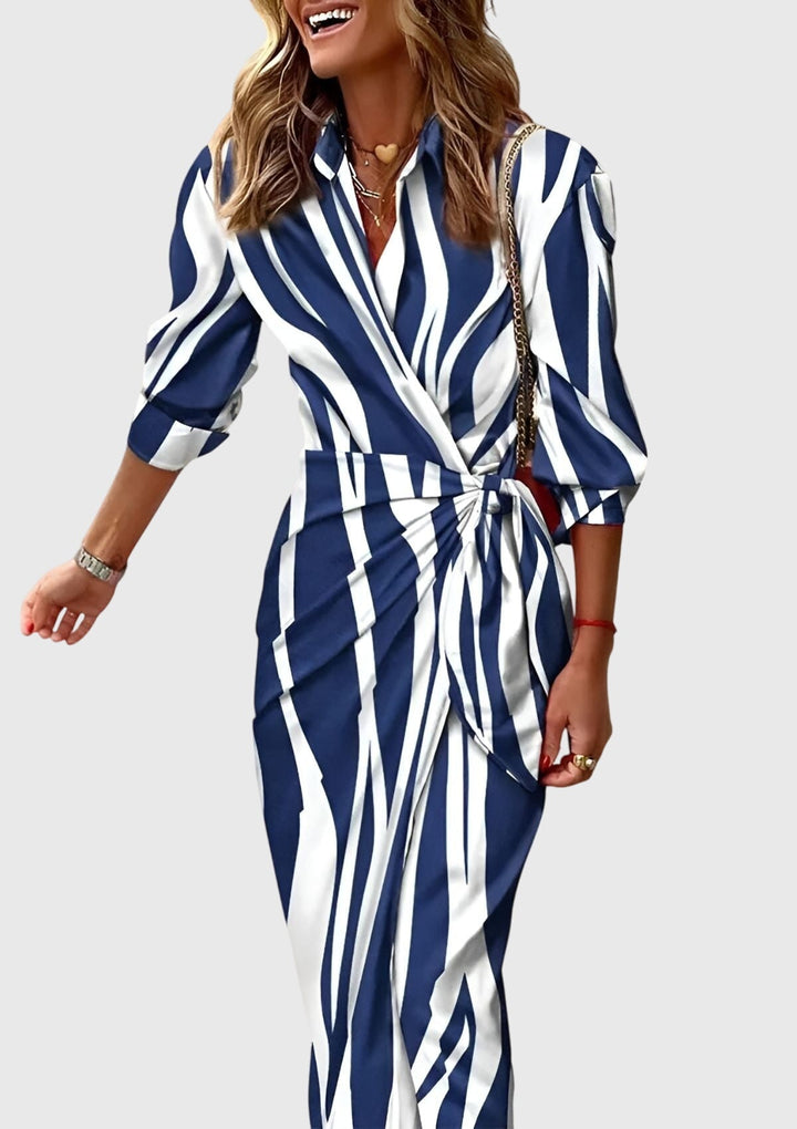 Helen | Elegant Wrap Dress with Print