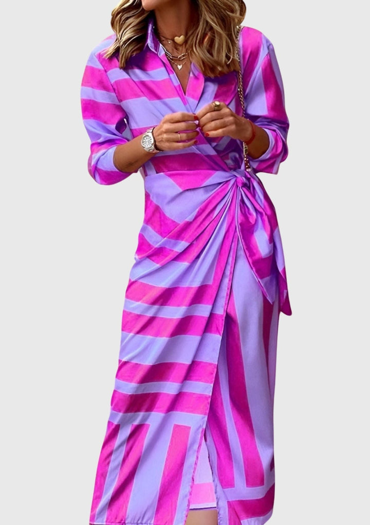Helen | Elegant Wrap Dress with Print