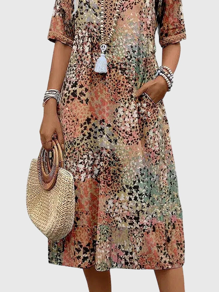 Helen | Elegant Floral Midi Dress
