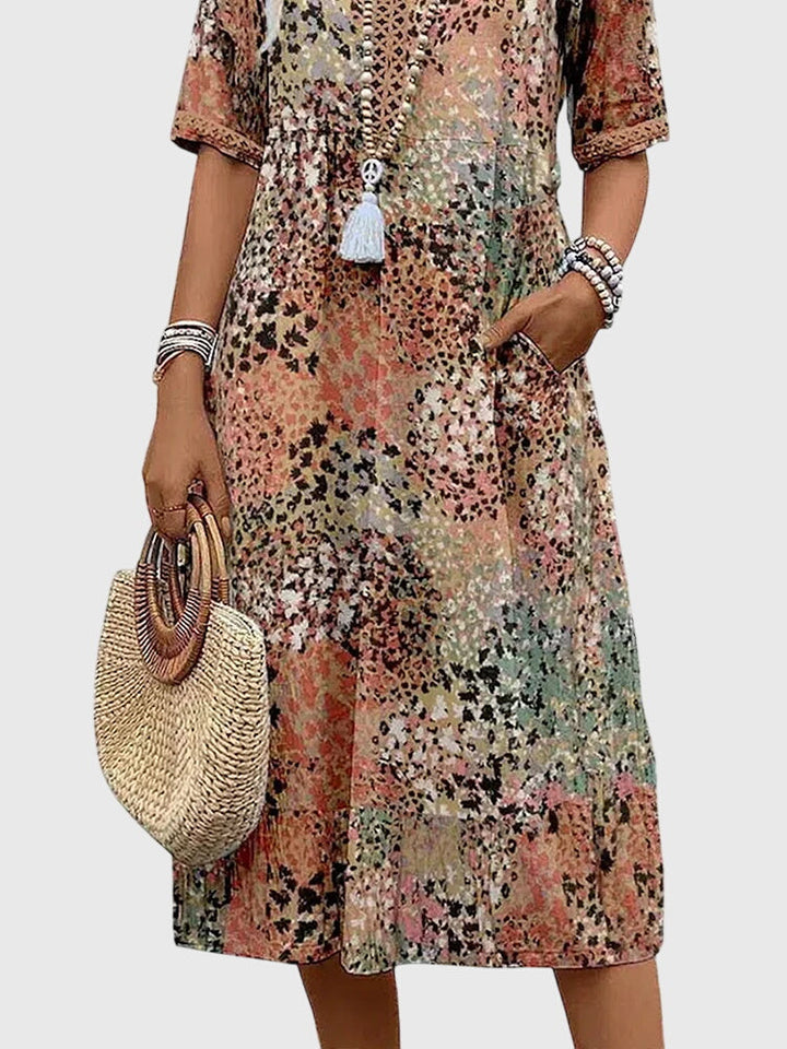 Helen | Elegant Floral Midi Dress