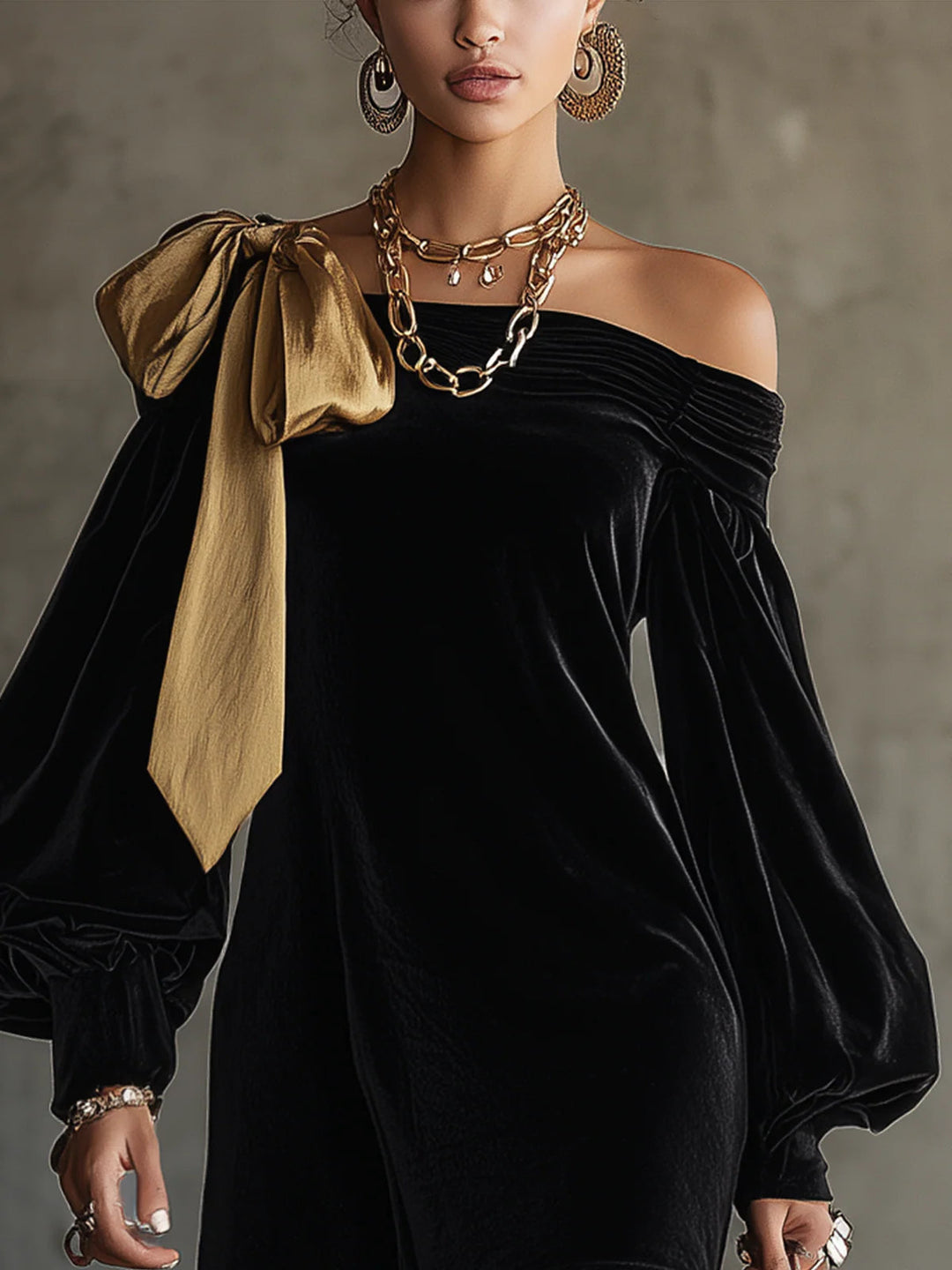 Grace | Black Velvet Mini Dress