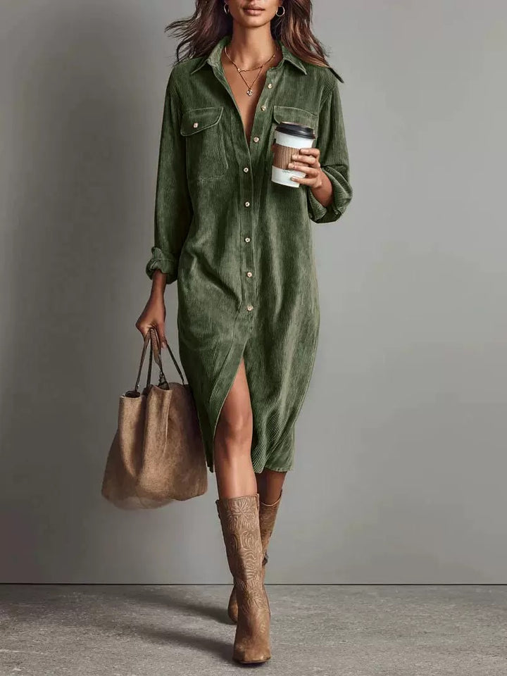 Abigail | Corduroy Loose-Fit Midi Dress