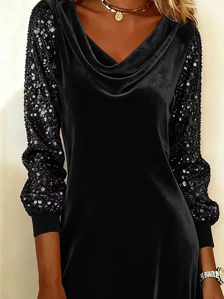 Lucinda | Velvet Sparkle Sleeve Dress
