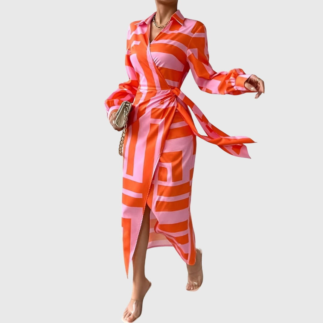 Helen | Elegant Wrap Dress with Print