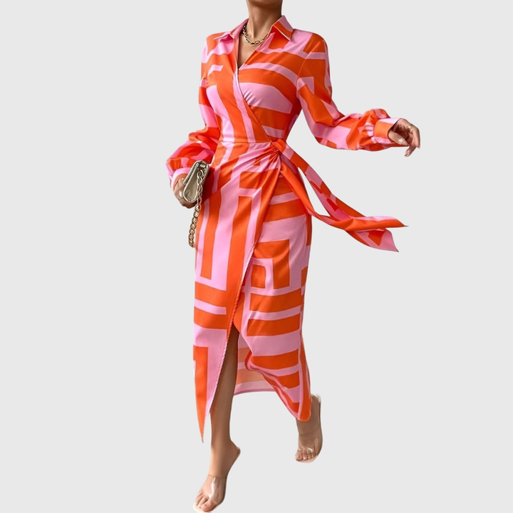 Helen | Elegant Wrap Dress with Print