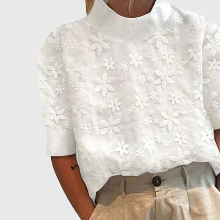 Sonelita™ | Elegant Blouse with Stand Collar