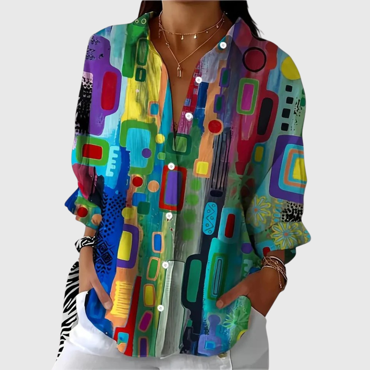 Rose™ | Elegant Geometric Pattern Blouse