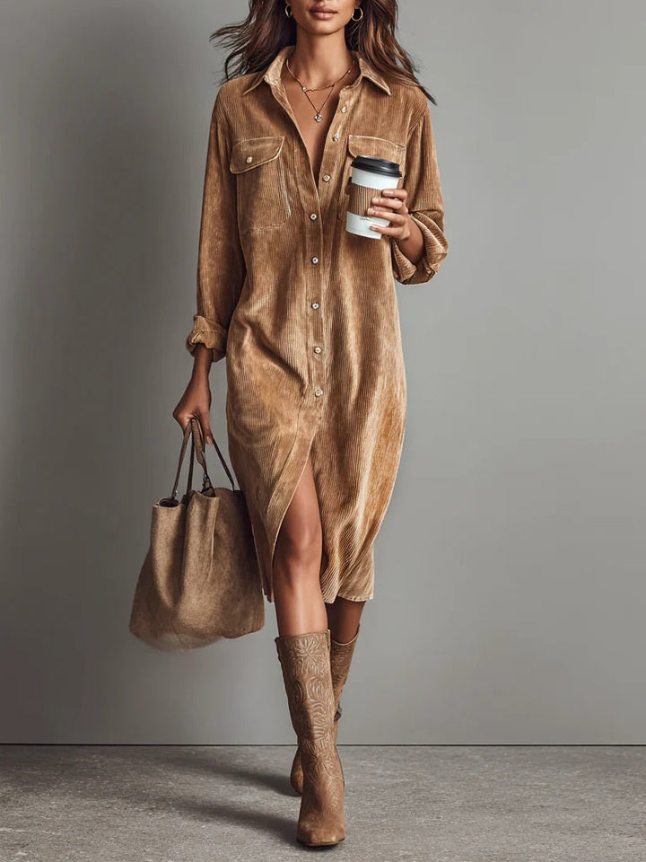 Abigail | Corduroy Loose-Fit Midi Dress