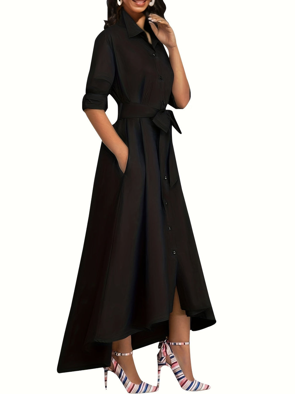 Marianne | Holiday Perfect Button-Front Maxi Dress