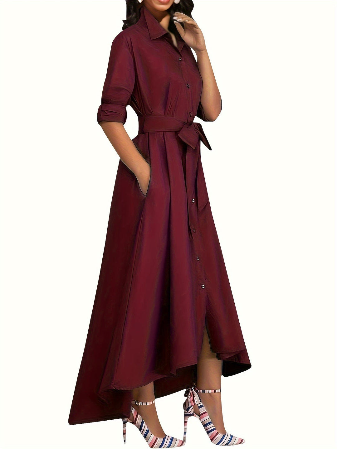 Marianne | Holiday Perfect Button-Front Maxi Dress
