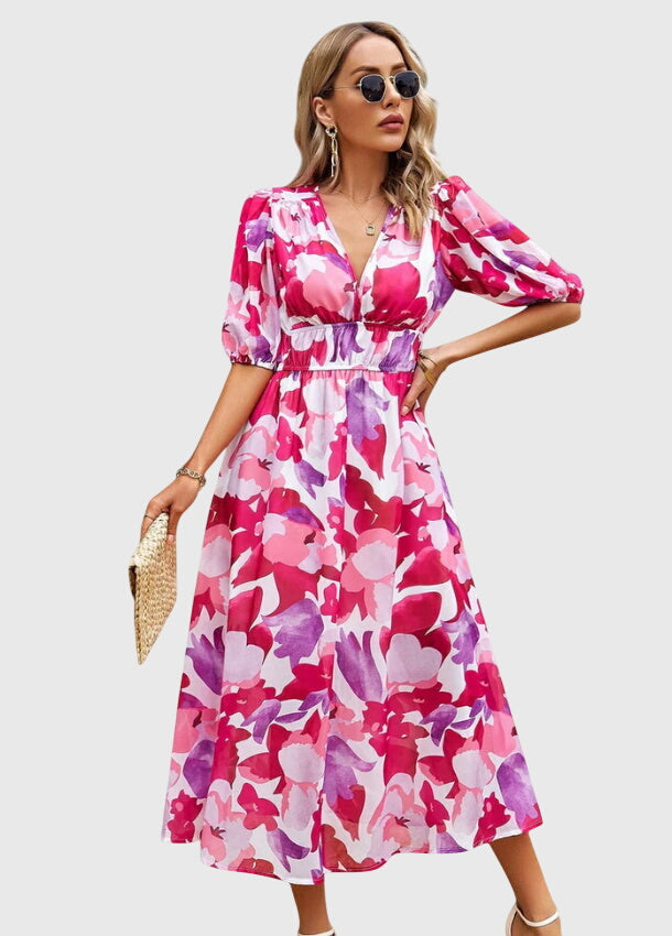 Grace | Flattering Floral Midi Dress