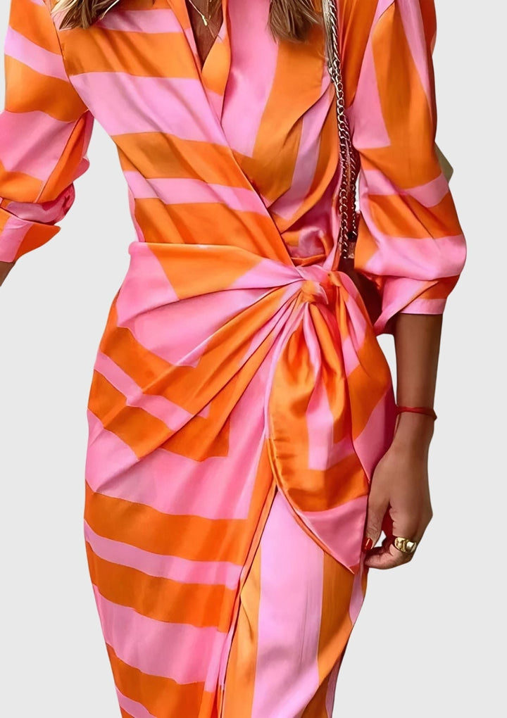 Helen | Elegant Wrap Dress with Print