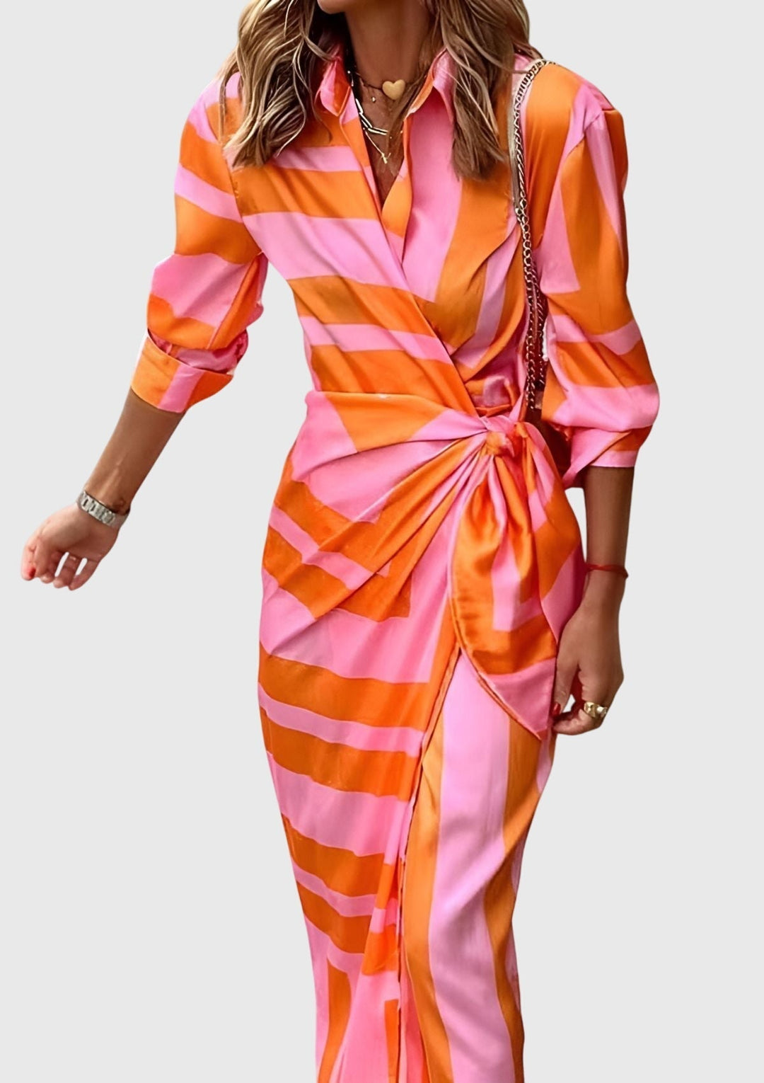 Helen | Elegant Wrap Dress with Print