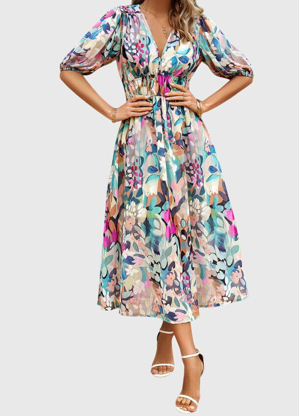 Grace | Flattering Floral Midi Dress