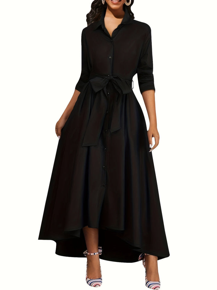 Marianne | Holiday Perfect Button-Front Maxi Dress