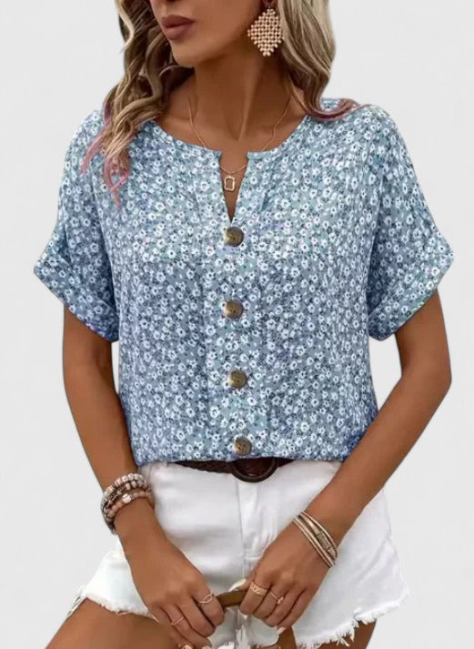 Helen | Elegant Floral Summer Top